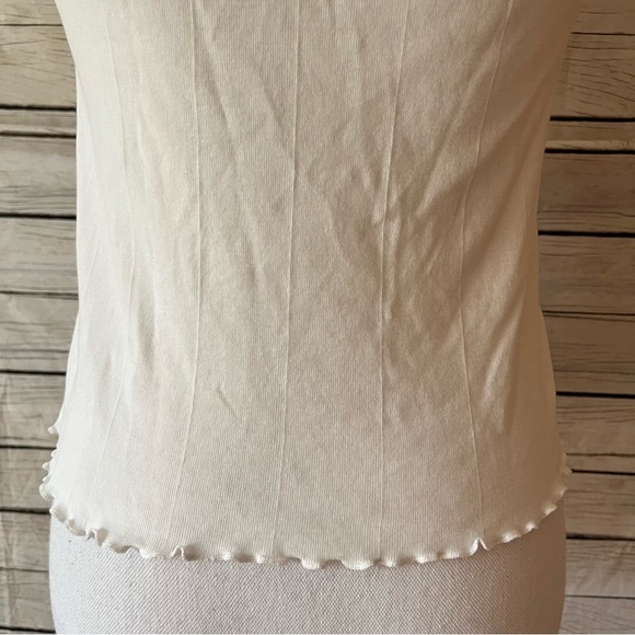 GAIAM High Neck Ribbed Tank Ruffle Trim - Picture 4 of 6